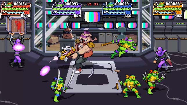 Imagen para el artículo titulado El nuevo juego de las Tortugas Ninja es una genialidad con estilo retro