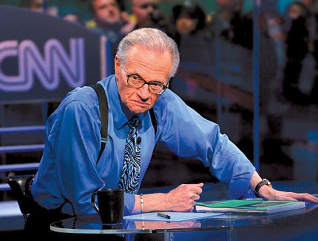 Image for article titled Heavily Starched Shirt Only Thing Keeping Larry King Upright