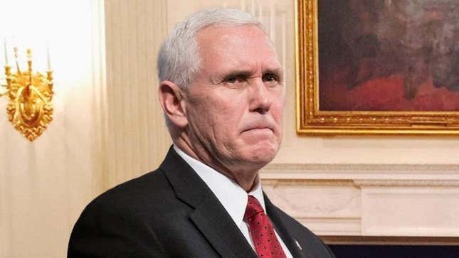 Image for article titled Panic Floods Mike Pence’s System Before Realizing Hand On Knee His Own