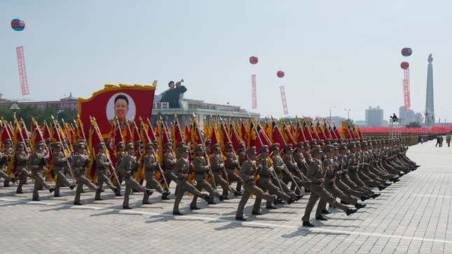 Image for article titled North Korean Military Developing Parade Capable Of Traveling 5,000 Miles