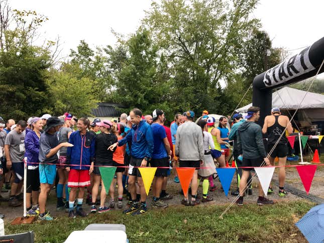 Runners waiting in the start corral