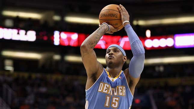 Image for article titled Carmelo Anthony Scores 36 Points While Rest Of Players Watch NFL Playoffs