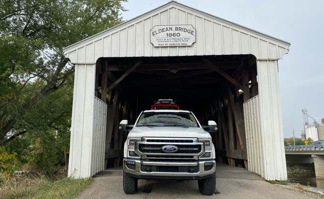 Image for article titled The 2021 Ford F-250 Lariat Tremor With A Ramp Kit Makes A Pretty Great Way To Haul A Changli Across The Country