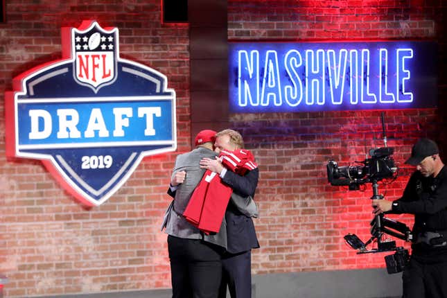 Who Hugged Roger Goodell Longest At Last Night's NFL Draft?