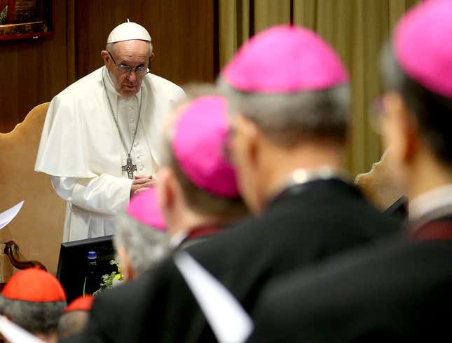 Image for article titled Pope Breaks Ice At Clergy Abuse Summit By Having Everyone Go Around And Say How Many Kids They Molested
