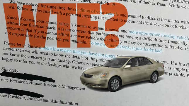 That Awful Email About An Employee's Old Car May Not Be Real But I Still Cannot Abide