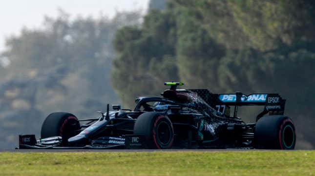Image for article titled Mercedes Lock Out Front Row In Imola With Valtteri Bottas Nicking Pole