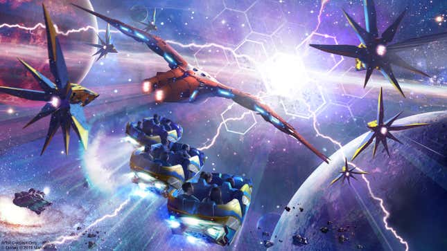 Concept art from Guardians of the Galaxy: Cosmic Rewind.