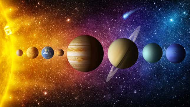 The planets, very much not to scale.