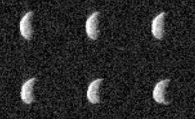 Asteroid 2001 GQ2, as imaged by the Arecibo in April 2001.
