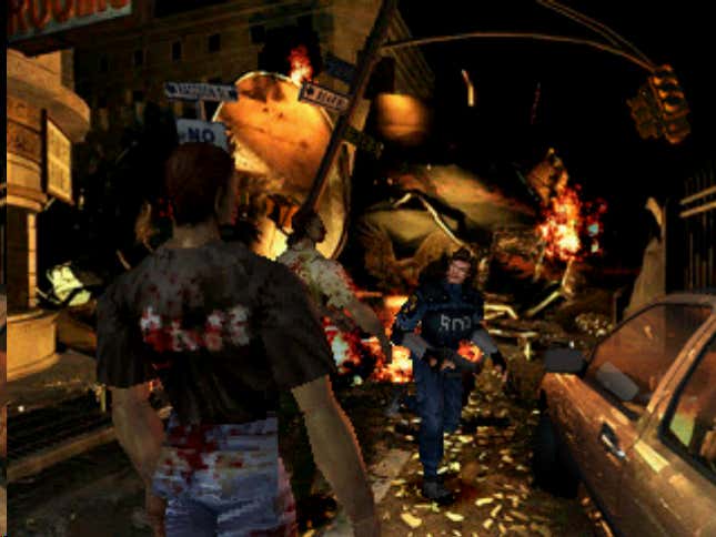 A screenshot from the original PlayStation release of Resident Evil 2