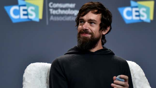 Twitter CEO Jack Dorsey speaks during a press event at CES 2019 in Las Vegas in January. 