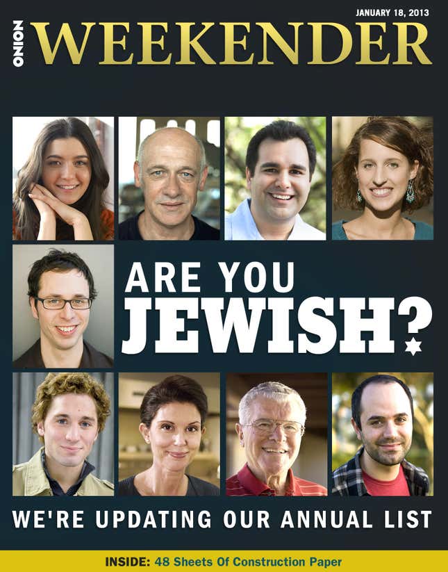 Image for article titled Are You Jewish? We&#39;re Updating Our Annual List