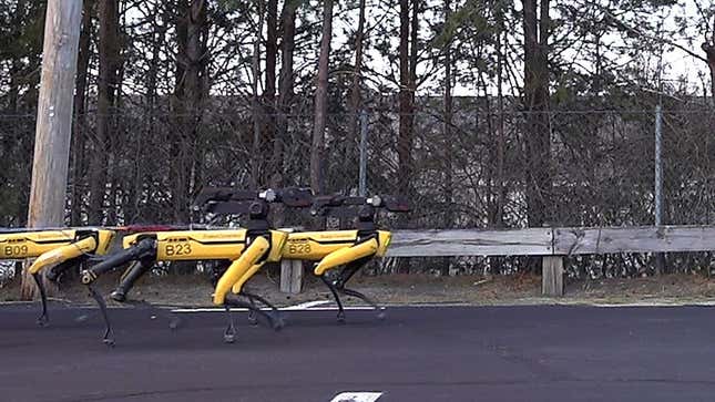 It Only Takes 10 Robot Dogs to Tow a Truck