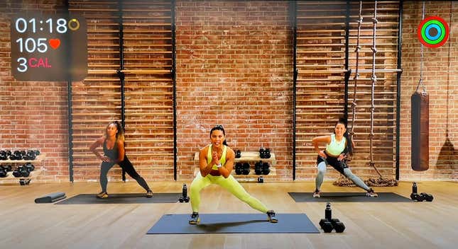 Screenshot of Apple Fitness+ workout video