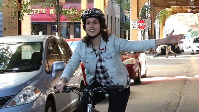 Image for article titled Cyclist Clearly Loves Signaling Turns