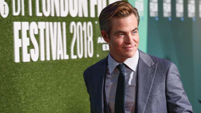 Chris Pine at the European premiere of Outlaw King at the 62nd BFI London Film Festival on October 17, 2018.