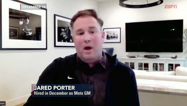 Image for article titled Mets fire creep Jared Porter hours after report of his sex harassment
