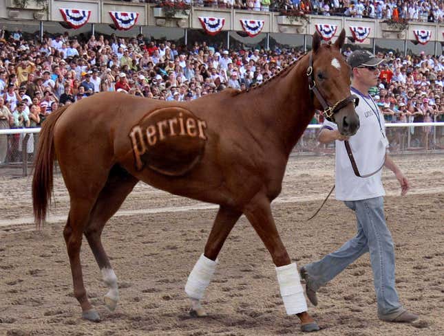 Image for article titled Belmont Stakes Allowing Sponsors To Brand Logos Onto Side Of Race Horses