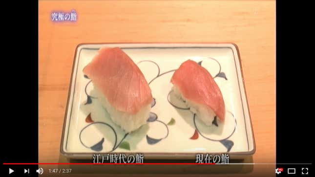Imagen para el artículo titulado Por qué el sushi de hace un siglo solía ser mucho más grande que ahora