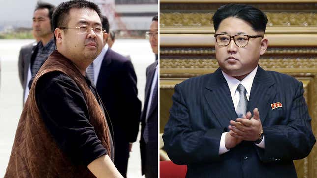 Kim Jong Nam, left, and North Korean strongman Kim Jong Un, right.