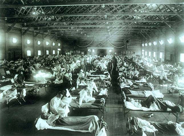 A military hospital during the Spanish flu pandemic in 1918. (Image: the National Museum of Health and Medicine, Armed Forces Institute of Pathology, Washington, D.C., United States)