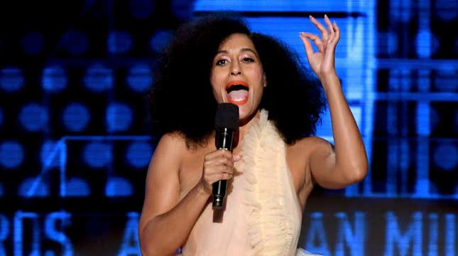 Tracee Ellis Ross speaks onstage during the 2018 American Music Awards on October 9, 2018 in Los Angeles, California.