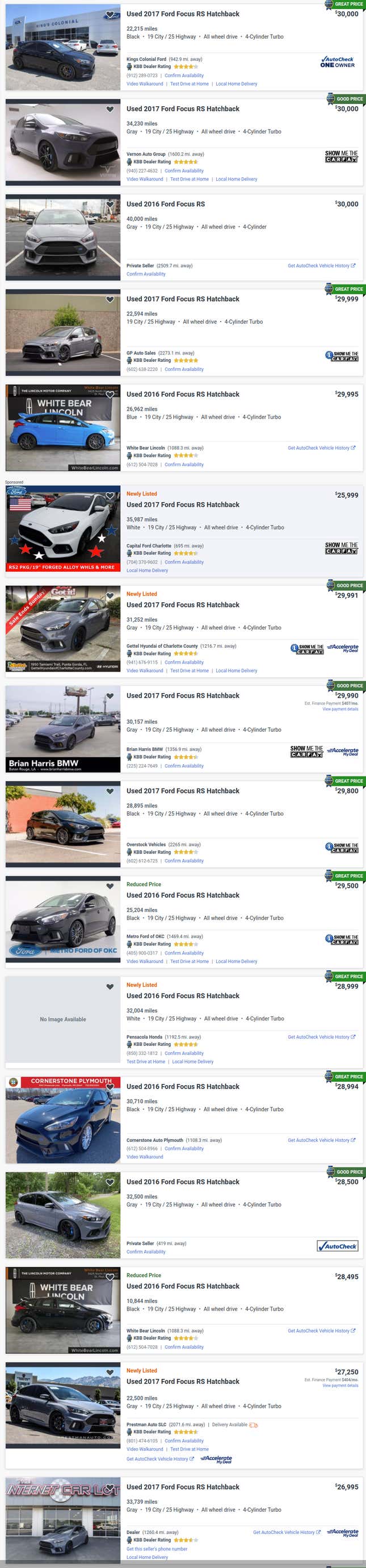 Image for article titled A Reminder That You Can Buy A Ford Focus RS For Less Than A Loaded Mazda 3