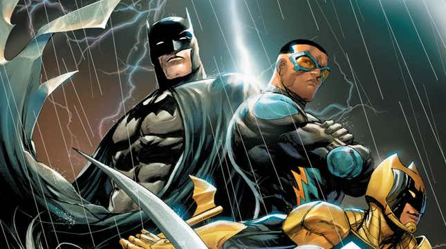 A new superhero team takes action in this Batman And The Outsiders #1  exclusive
