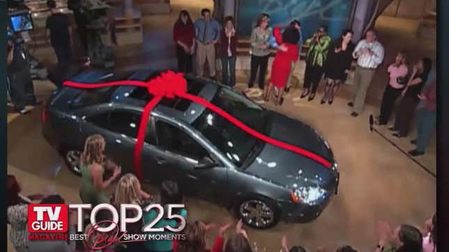 Image for article titled That Time Oprah Gave 276 People Free Cars That Actually Cost Them $6,000 In Taxes