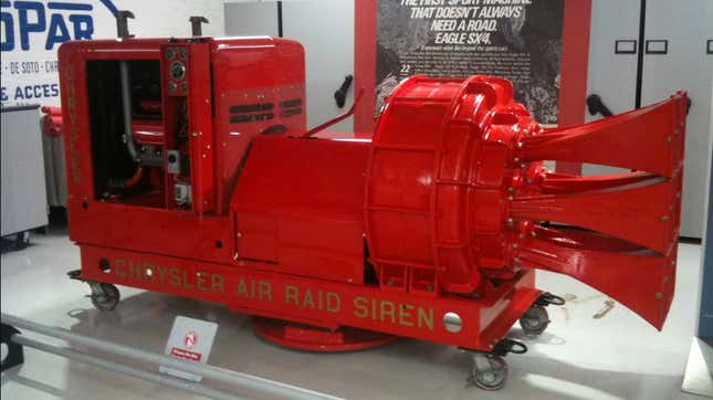 Air siren powered by a Chrysler V8 Engine at the Walter P. Chrysler Museum