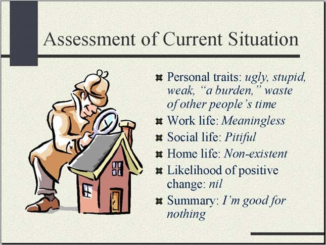 Image for article titled Project Manager Leaves Suicide PowerPoint Presentation