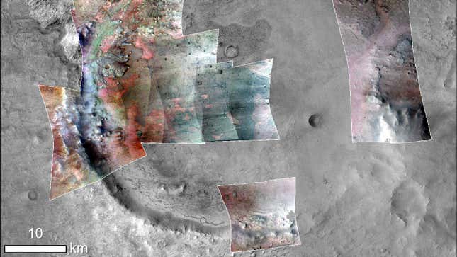 Los colores más verdes indican la presencia de minerales.
Imagen: NASA