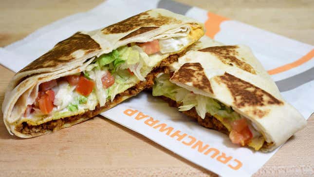 crunchwrap cut in half
