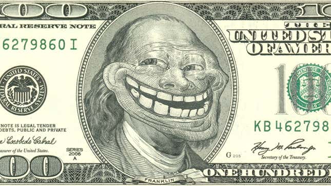 Image for article titled The Maker Of The Trollface Meme Is Counting His Money
