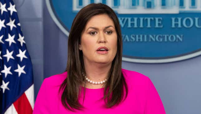 Image for article titled Huckabee Sanders Claims Playing Cohen Tape Backward Reveals Hidden Message Exonerating Trump From All Wrongdoing