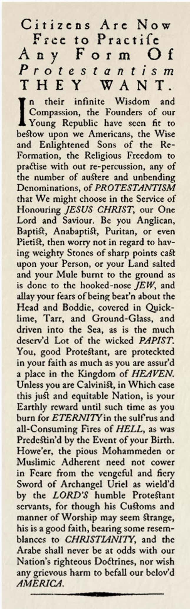 Image for article titled Historical Archives: Citizens Are Now Free to Practise Any Form Of Protestantism They Want