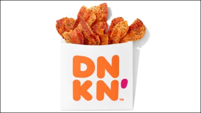 Image for article titled Dunkin’s great new snack innovation is... a sack of bacon?