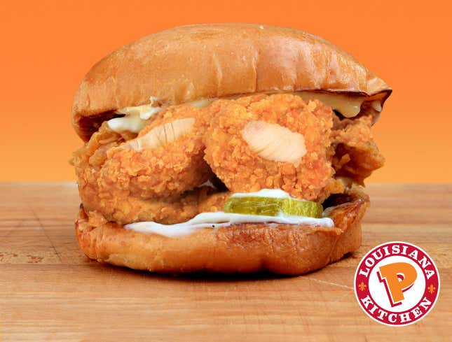 Image for article titled Popeyes Escalates Chick-Fil-A Rivalry With New Sandwich Featuring Dan Cathy’s Battered, Fried Loved Ones