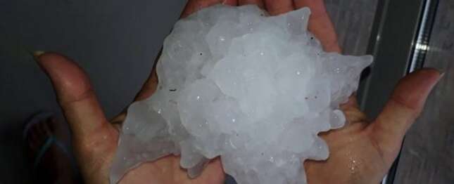 Estas piedras de granizo fueron las más grandes jamás registradas. Afortunadamente no hubo heridos