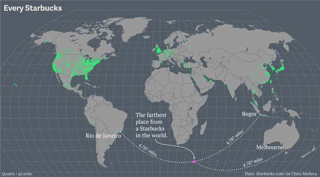 Image for article titled A cartographic guide to Starbucks’ global domination