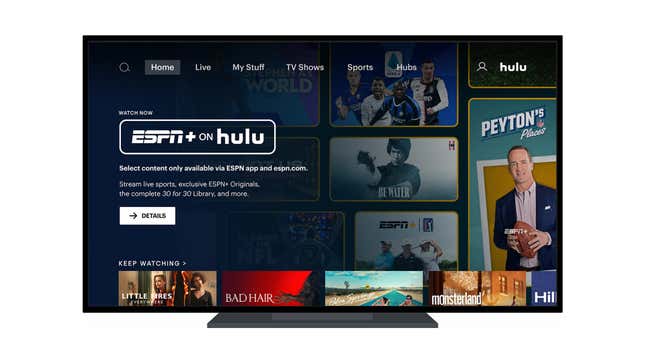 Image for article titled With ESPN+ Now on Hulu, It Really Is the Best All-Around Streaming Service