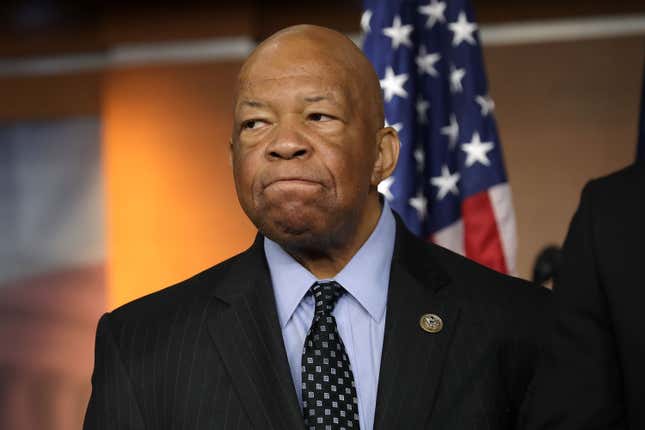 The late Rep. Elijah Cummings (D-Md.) speaks during a news conference at the U.S. Capitol May 17, 2017, in Washington, D.C.