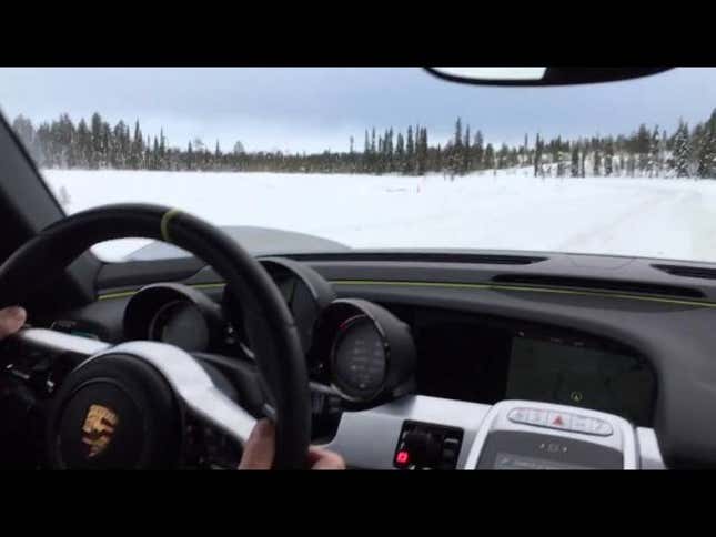 Hey What Happens When You Put A Porsche 918 On Studded Snow Tires?