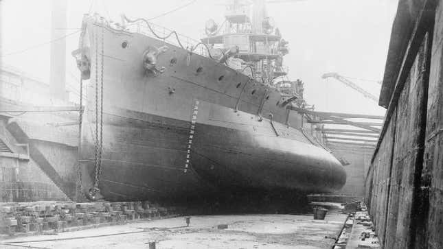 Partially water-filled anti-torpedo bulges, like the ones on the HMS Glatton featured here, were a form of passive protection against threats.