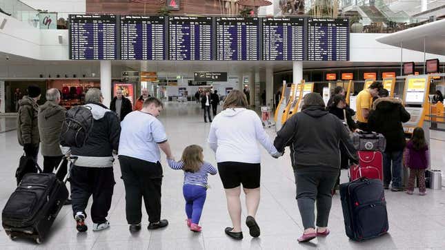Image for article titled Everyone At Airport Delighted By Chubby Family Rapidly Waddling Toward Gate