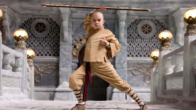 Noah Ringer as Aang in The Last Airbender.