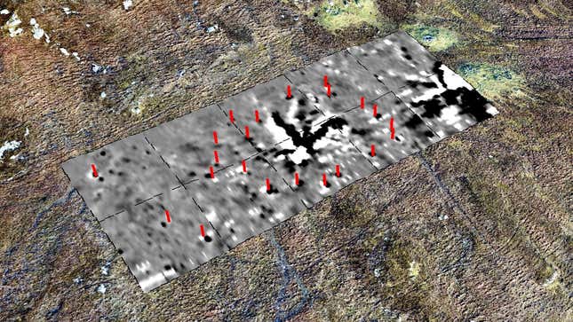 X marks the spot: a “magnetic anomaly” is evidence of a prehistoric lightning strike that may have inspired the location of a circular stone monument.