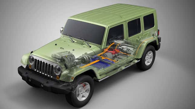 Image for article titled The Electric Jeep Wrangler Concept Looks Like It Was Designed By A High School Shop Class