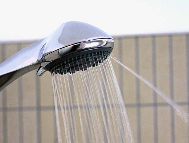 Image for article titled Showerhead Self-Conscious About Single Jet That Sprays Sideways